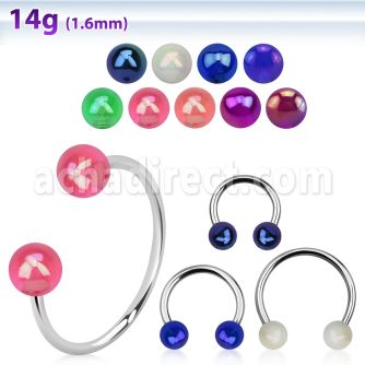 cbvbab8l barbell circular diametro acero 316l bolas 8mm recubrimiento ab acrilico usar como arete distribuidor mayorista