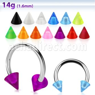 cbvcn5 barbell circular acero quirurgico conos acrilico uv 5mm distribuidor