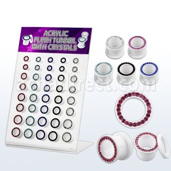 dapg34 display 40 dilataciones tunel tornillo acrilico blanco cristal mayorista