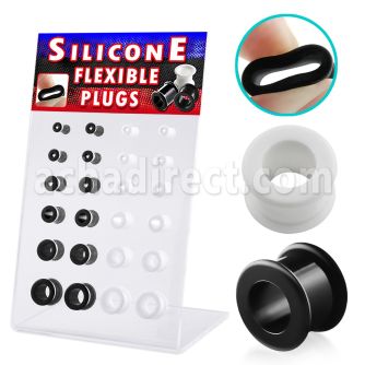 dapg7 display 24 dilataciones tunel silicona negro blanco 4mm 12mm mayorista