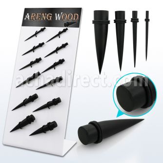 dapg95 display 12 expansores madera areng organica anillos goma dobles 3mm 10mm venta