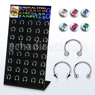 dbjmx5 316l circular barbell with 2 2 5 3mm ball cone jewel