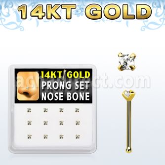 dgnb19 caja 12 piercing nariz oro 14 kts 0 6mm zirconia cuadrada 2mm distribuidor mayorista
