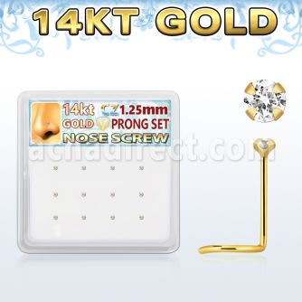 dgsc22 caja 12 piercing nariz l oro 14 kts 0 6mm zirconia redondas claras 1 25mm distribuidor