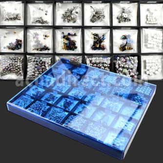 dmbj30 caja display 1380 bolas acero quirurgico conos dados bolas joya cubierta clara azul claro venta