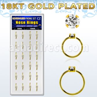 dnsm175 caja 24 aros nariz plata 925 oro 18 kts zirconia redonda 2 5mm 8mm 10mm al por mayor