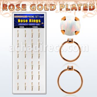 dnsm182 caja 24 aros nariz plata 925 oro rosa opalo redondeado 1 5mm 8mm 10mm venta