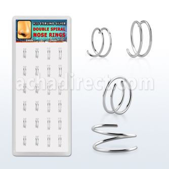 dnsm228 caja unidades aro nariz espiral plata esterlina externo