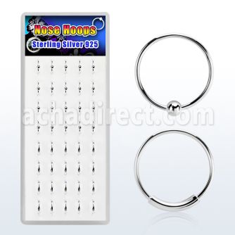 dnsm caja display 40 aros nariz plata esterlina 0 6mm 20 bola 20 bola 8mm distribuidor