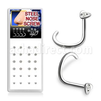 dnsshc caja 24 piercing nariz l acero quirurgico formas cristal claros centro venta