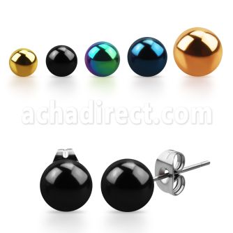 erbt par piercing oreja bola acero quirurgico pvd distribuidor mayorista
