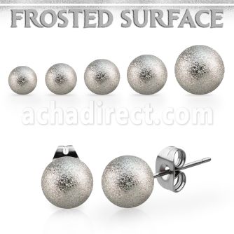 erfob par piercing oreja acero 316l esmerilado bola mayorista