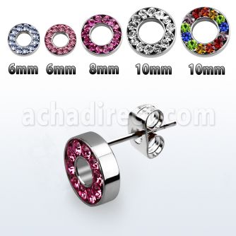 erfrdc par dilataciones tunel oreja falsas acero quirurgico brillo espejo multi cristal borde distribuidor