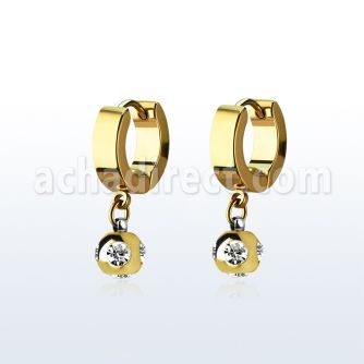 ergmjt6 pendiente huggie oreja acero inoxidable pvd dorado bola multi joya 6mm mayorista