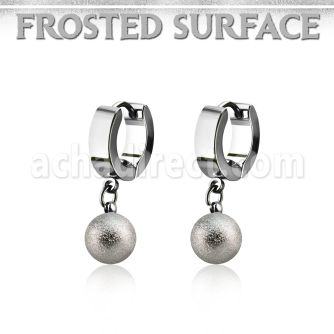 erhfo8 par pendientes huggie oreja acero inoxidable brillo espejo bolas 8mm acero esmerilado distribuidor