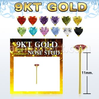 g9yzhm1 piercing nariz doblarlo tu mismo oro cz corazon