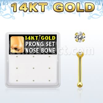 gnb2x caja 9 piercing nariz oro 14 kts zirconia redonda 1 5mm mayorista