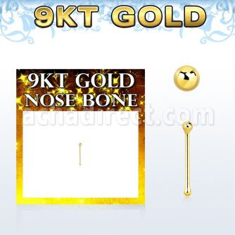 gnbb9 piercing nariz hueso oro 9 kts 0 6mm bola oro liso 1 5mm al por mayor