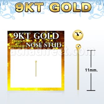 gysb9 piercing nariz doblar tu mismo oro 9 kts 0 6mm bola oro liso 1 5mm mayorista
