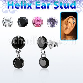 hexzd41 piercing helix plata esterlina 925 zirconia 6mm colgante 5mm zirconia redonda venta