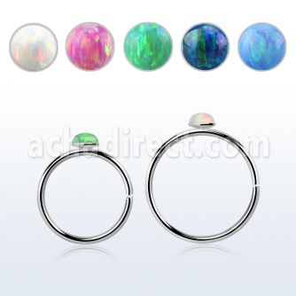 hpo2 aro continuo nariz plata 925 0 6mm redondeada 2mm opalo sintetico al por mayor