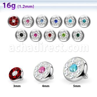 iafrb microdermal 5mm acero 316l multi cristal ferido rosca interna base microdermal 2mm 2 5mm al por mayor