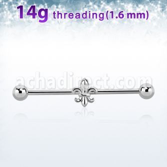 idsh24s barbell industrial acero quirurgico flor lis medio mayorista
