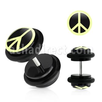ilvgr17 plug falso acrilico negro paz negro blanco anillos goma 8mm mayorista