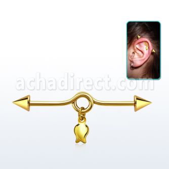 incntd16 barbell industrial loop acero 316l anodizado conos 5mm colgante acero pvd rayo al por mayor