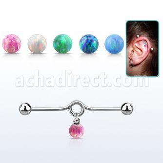 inddo6 barbell industrial loop acero quirurgico bolas 5mm bola opalo redonda 6mm al por mayor