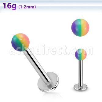 lbbd3 labret acero quirurgico bola cuenta acrilica rayas 3mm al por mayor
