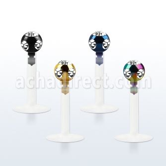 lbitca labret bio flexible bola multi joya 3mm acero anodizado presion mayorista
