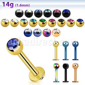 lbtc4 labret acero quirurgico anodizado bola joya bisel 4mm 8mm distribuidor mayorista