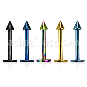 lbtcn2 labret acero quirurgico anodizado 1mm cono 2mm mayorista