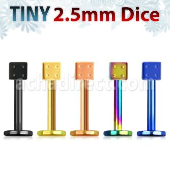 lbtdi25 labret acero quirurgico anodizado dado 2 5mm mayorista