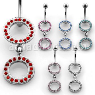 mcd2rd piercing ombligo acero quirurgico disco cristal disco cristal colgado 10mm distribuidor mayorista