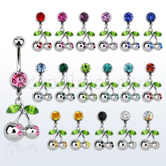 mcd361 piercing ombligo acero quirurgico bola joya 8mm par manzazas cristal s 10mm venta