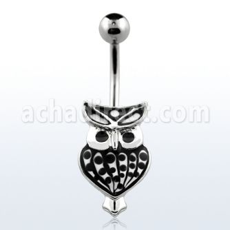 mcd548 piercing ombligo acero quirurgico buho esmalte pintado mano distribuidor