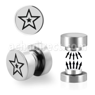 mip8 plug falso magnetico acero quirurgico logo estrella 8mm vendido por pieza al por mayor