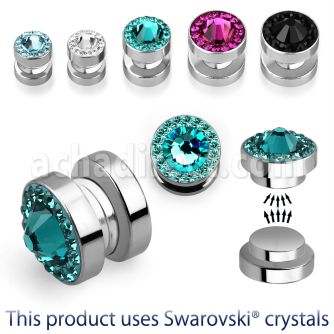 mpgc plug falso acero magnetico cristal swarovski ferido centro cristal plana distribuidor