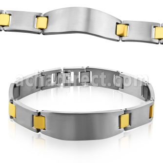 mtb2 brazalete titanio g23 brillo espejo placa identificacion bisagras union oro distribuidor mayorista