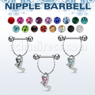 npdl11 banana pezon acero quirurgico bolas 5mm conectadas paloma cristal distribuidor