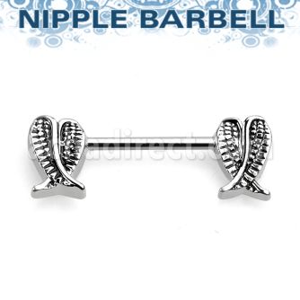 npsh4 barbell pezon acero quirurgico pares alas plateadas rodio lados al por mayor