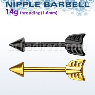 nptsh8 barbell pezon acero quirurgico anodizado negro cono 5mm final flecha distribuidor