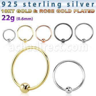 ns05 aro nariz plata esterlina bola 0 6mm 8mm 1 pieza al por mayor