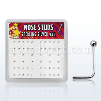 nssvbx caja display piercing nariz l plata esterlina 925 0 6mm bola plata lisa mayorista