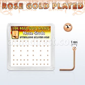 nsxrsb1 caja display piercing nariz l plata esterlina 925 0 6mm bola 1mm oro rosa venta