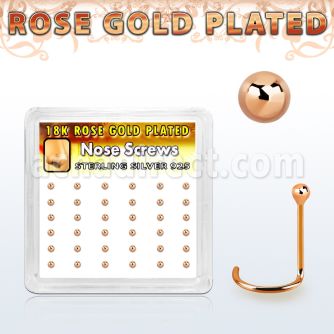 nwxrsb caja display 52 piercing nariz l plata esterlina oro rosa 0 6mm bola 1 5mm venta