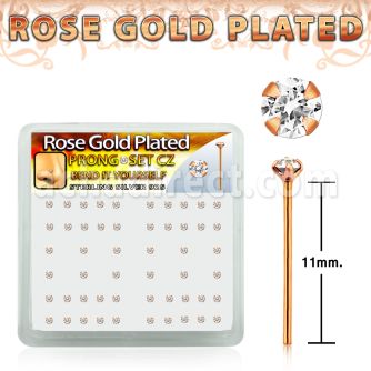 rsyz2xc caja display piercing nariz doblar tu mismo plata esterlina 0 6mm oro rosa zirconia redondas claras 2mm distribuidor mayorista