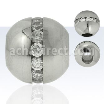spdz3 colgante abalorio acero inoxidable mate zirconia alrededor centro mayorista
